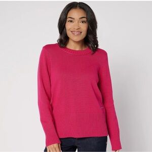 Peace Love World Sweater with back seam detail. New